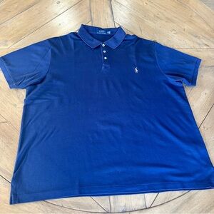 Polo Ralph Lauren Shirt 2XB Mens Solid Blue Pony Logo Short Sleeve